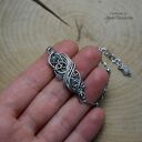 Bransoletka labradoryty, wire wrapping, stal chirurgiczna