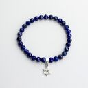 Bransoletka z lapis lazuli i srebra 925 - gwiazdka (Odwaga)