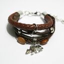 Bransoletka - Niedźwiedź - rzemienie