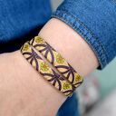 Bransoletka z korka flowerby double z jadeitem