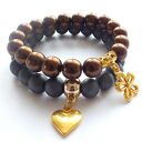Bransoleta choco&gold flower