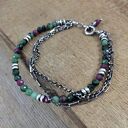 Bransoletka - zoisyt z łańcuszkami