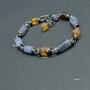 Tanzanit, bursztyn - bransoletka 02