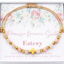 Bransoletka różaniec Opal personalizowana, prezent na Komunię Św