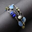 Kyanit, labradoryt, lapis lazuli i piryt - bransoletka w srebrze 925