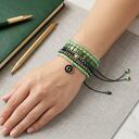 Zestaw 5 Bransoletek Beaded Green - Zieleń i Granat z Personalizowaną