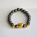 Bracelet by SIS: elegancka bransoletka z kamieni ze złotym sercem