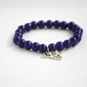 Bracelet by SIS: miś w granatowych koralach