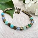 Bransoletka w stylu vintage z naturalnymi kamieniami w211