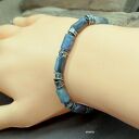 Bransoletka z kyanitem UNISEX Arvena - srebro oksydowane 925