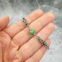 Bransoletka chainmaille Zoisit z rubinem - ręcznie robiona
