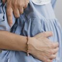 Różaniec na rękę - bransoletka różańcowa z rodonitu i hematytu