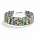 Bransoletka koralikowa w stylu Boho - Kolory Ziemi i Nieba