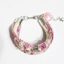 Bransoletka - Różowy domek - rzemienie