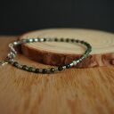 Bransoletka stal chirurgiczna - agat mszysty, hematyt