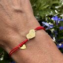 Serce - nosek - bransoletka z psem, srebro 925 pozłacane