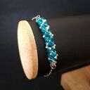 Crystal Square Blue Zircon - Delikatna bransoletka z kryształów Preciosa AB