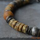 srebrna bransoletka z surowym bursztynem