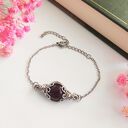 Bransoletka z bordowym jadeitem - stal chirurgiczna - wire wrapping