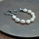 Białe perły XL - bransoletka 021