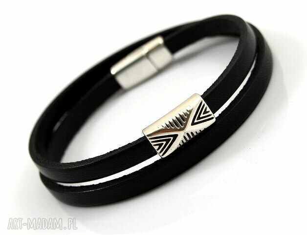 bransoletka skórzana MAGNETOOS DOUBLE VARIO black