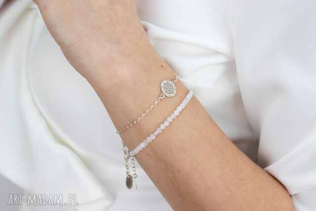 Bransoletki z kamienia księżycowego i srebra