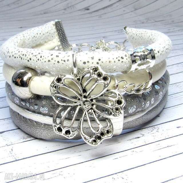 Bransoletka White&Silver CHARMS do wyboru