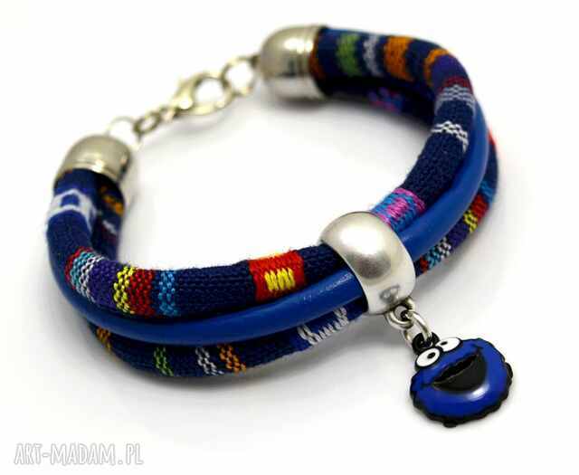 BRANSOLETKA BOHO GIPSY COOKIE MONSTER blue
