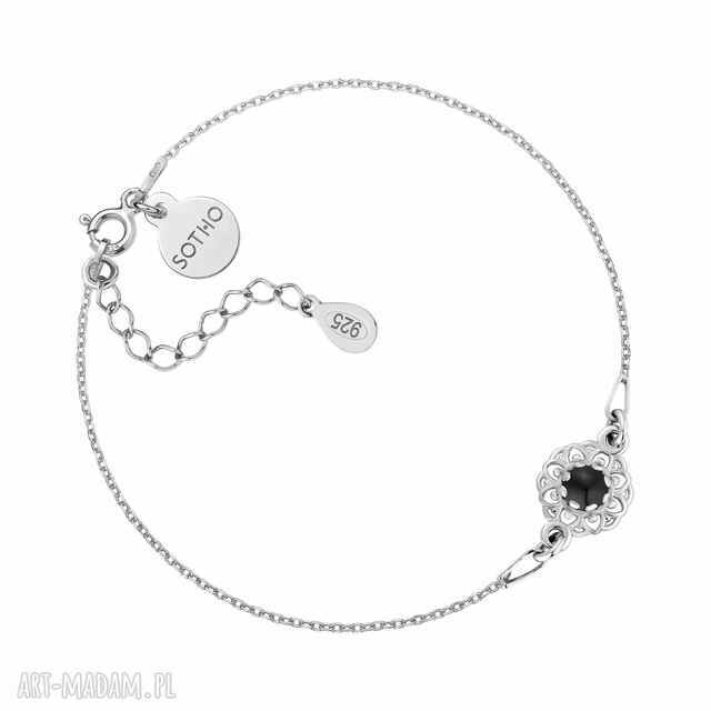 Srebrna bransoletka z onyksem