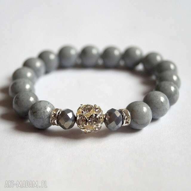 Bransoleta grey&zircons chic