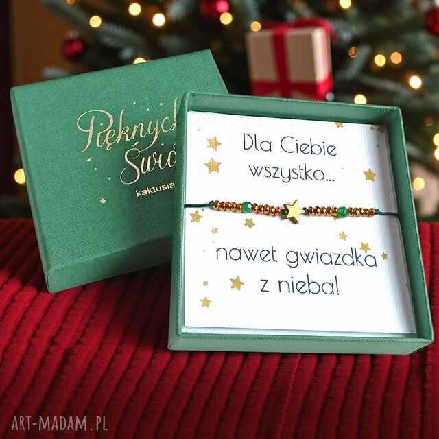 Świąteczna bransoletka - pomysł na prezent - świąteczne pudełko - ZIELONA4