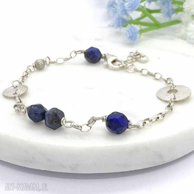 Bransoletka srebrna z lapisem lazuli
