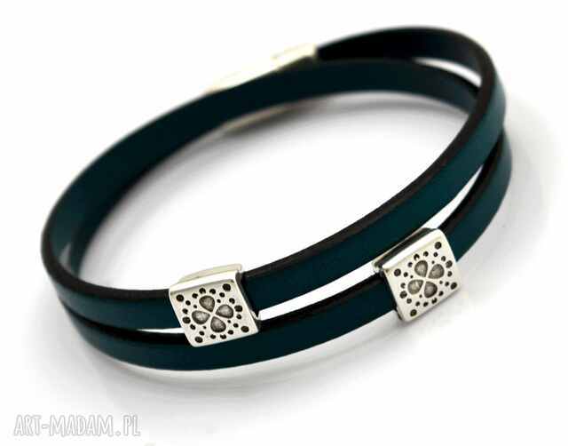 bransoletka skórzana magnetoos double quadro storm sea