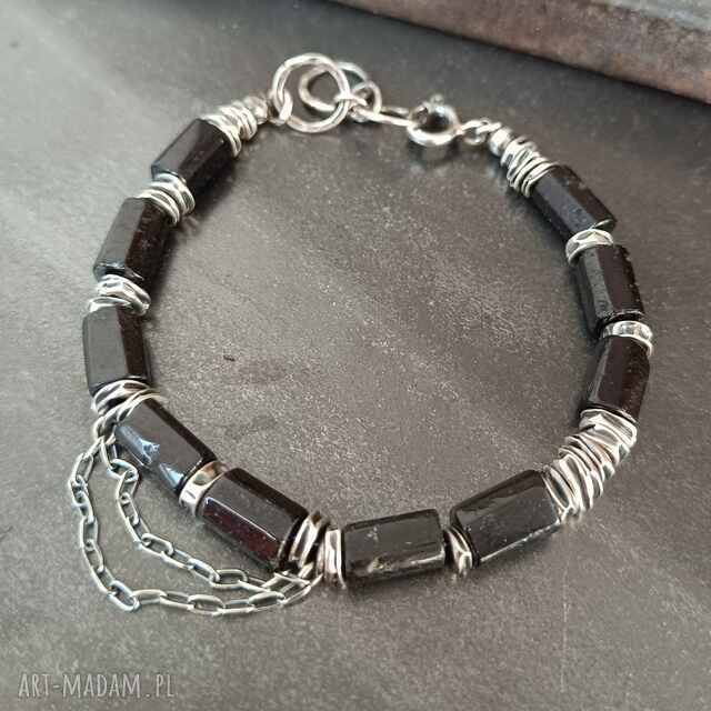 Bransoletka z czarnym turmalinem