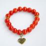 Bracelet by SIS: ażurowe serce w czerwonych koralach heart