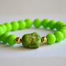 howlit bracelet by sis: zielony budda w koralach kamienie