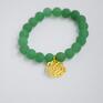 Bracelet by SIS: złoty kwiat w zielonym jadeicie bransoletka