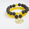 Bracelet by SIS: złoty kwiat w żółtym jadeicie prezent