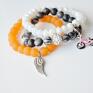 jadeit bracelet by sis: skrzydło w pomarańczowych kamienie nowość