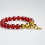 ręcznie zrobione kamienie bracelet by sis: kokardka w czerwonym jadeicie kryształy