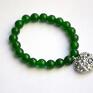 jadeit bracelet by sis: ażurowe serce w ciemno zielonych nowość