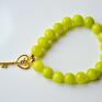 Bracelet by SIS: złoty w jasno zielonych kamieniach - marmur klucz prezent