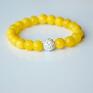 marmur bracelet by sis: cyrkoniowa kula w żółtym kamienie cyrkonie