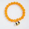 charms bracelet by sis: panda w pomarańczowym jadeicie kamienie