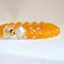 kamienie bracelet by sis: miodowe z kryształami prezent pomarańczowy