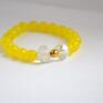 żółty bracelet by sis: elegancka bransoletka z jasno żółtych jadeit