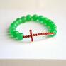 jadeit bracelet by sis: cyrkoniowy krzyż w zielonych