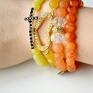 Bracelet by SIS: cyrkoniowe w żółtych kamieniach - serce love kamienie