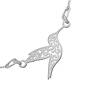 koliber modny srebrna bransoletka łańcuszkowa zdobiona ażurowym kolibrem minimalistyczny