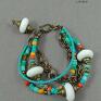 kolorowe seed beads turkusowe lubisz bransoletki oryginalne, modne i niespotykane na rękach efektowna
